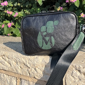 Black leather handbag Leather bag Mini handbag Phone bag Black bag  Crossbody bag Small leather purse Small leather bag Leather bag women