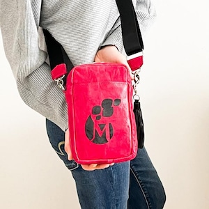 Bolsos de piel rosa Bolso pequeño de piel Bandolera Bolso para teléfono Bolso rosa Bandolera de piel Monedero de piel Mini bolso Bolso de piel mujer