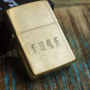 Handcrafted Engraved Brass Zippo - Custom Gift
