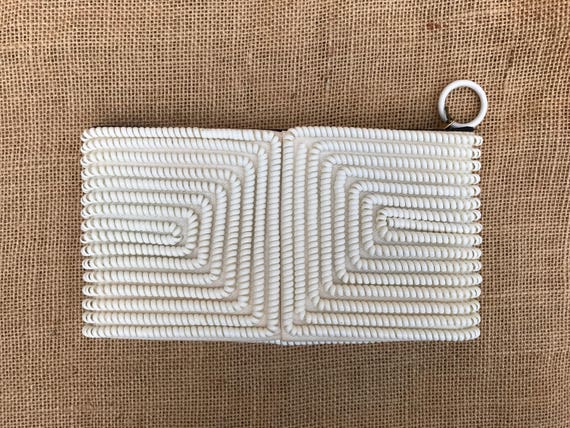 Small White Telephone Cord Clutch