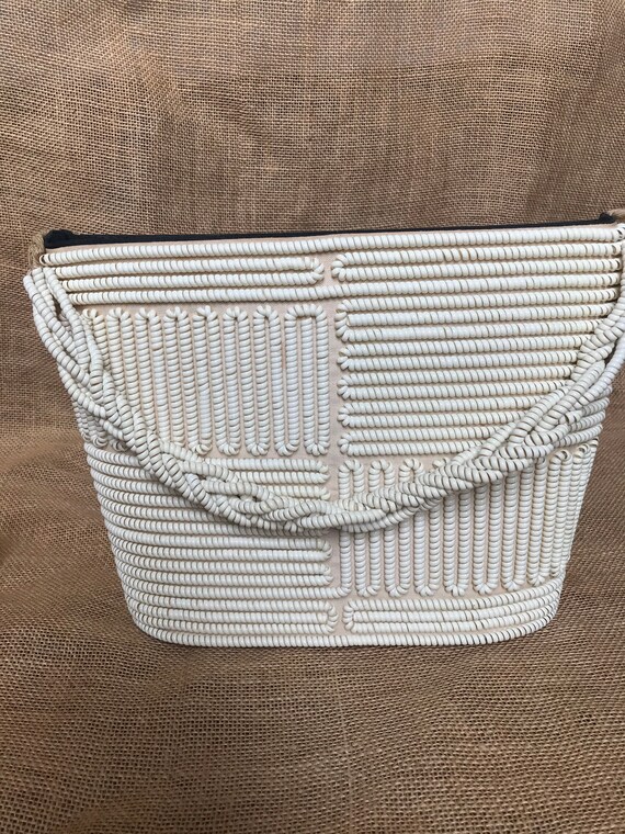 40's 50's White Telephone Cord Purse