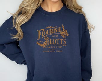 Magical Bookstore Embroidered Sweatshirt Bookish Embroidered Crewneck Book Lover Gift Wizard Book Shop