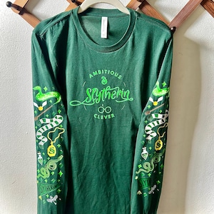 Snake House Wizard House Long Sleeve Tshirt with Sleeve Designs Wizarding World Trip Matching Shirts Draco Fan Gift Potterhead Gift