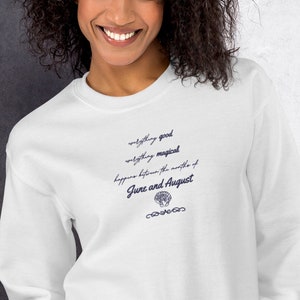 The Summer I Turned Pretty Embroidered Sweatshirt Navy Stitching Everything Good Everything Magical Between June and August