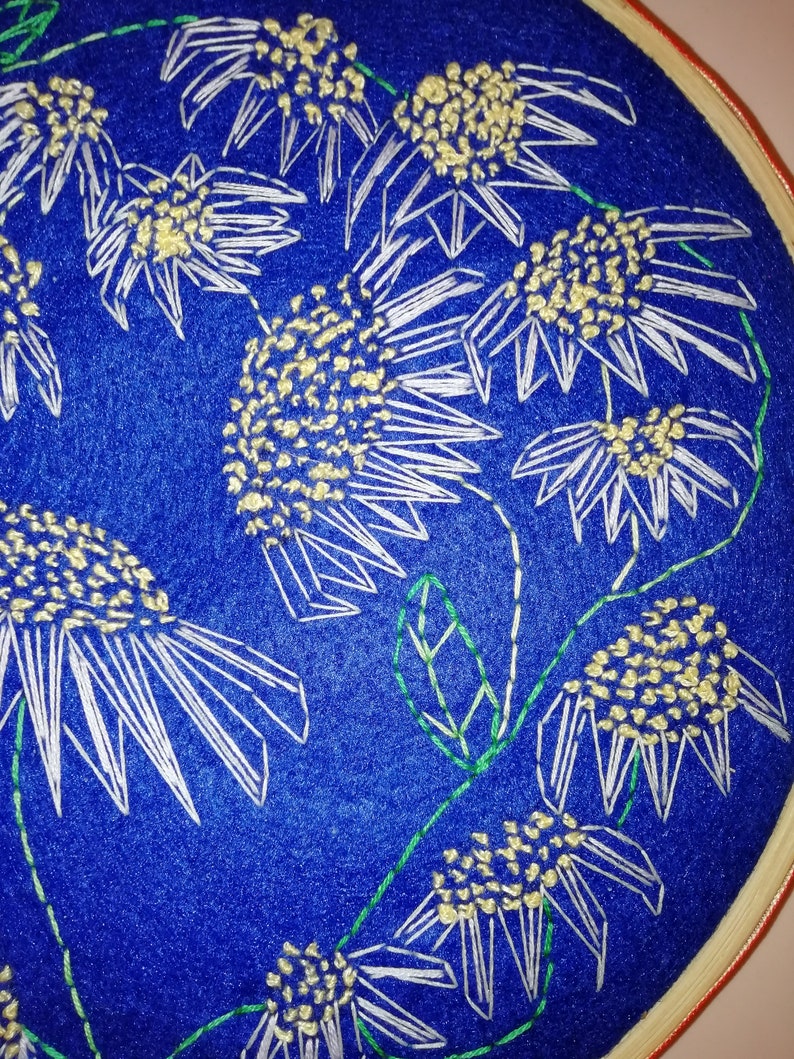 Daisy Daisies Original Embroidery Hoop Art Picture embroidered