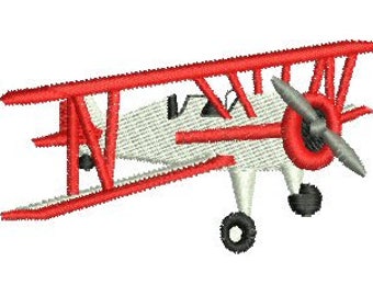 飛行機の機械刺繍デザイン複葉機飛行パイロット航空