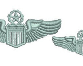 司令官パイロット翼刺繍機デザインパイロット飛行飛行機航空翼