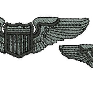 Pilot Wings Maschinenstickerei Design Fliegerflügel Pilot fliegende Luftwaffe