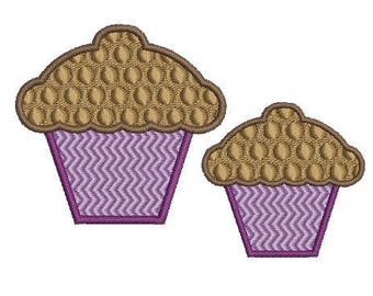 カップケーキの機械刺繍デザインお菓子ケーキ