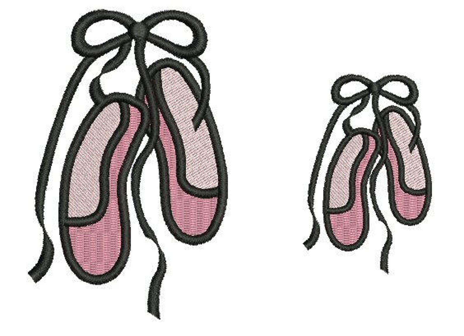 needleup - ballet shoes embroidery design