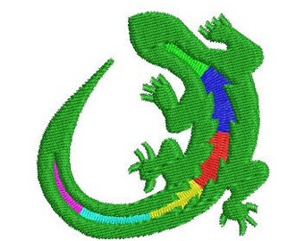 ヤモリの機械刺繍デザイントカゲ動物園