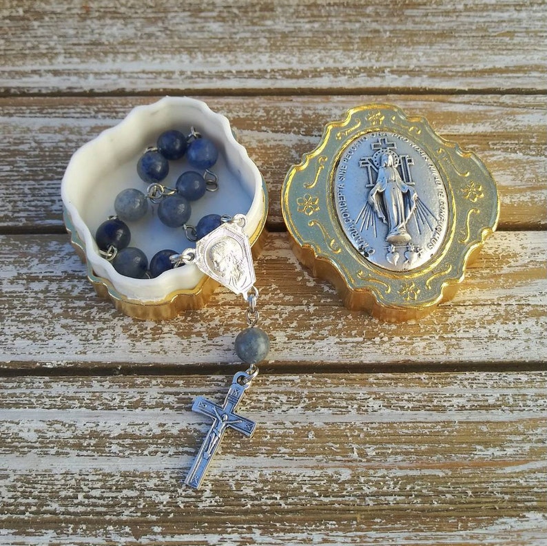 Baptism Gift. Rosary Chaplet and Case. Rosary With Keepsake Etsy