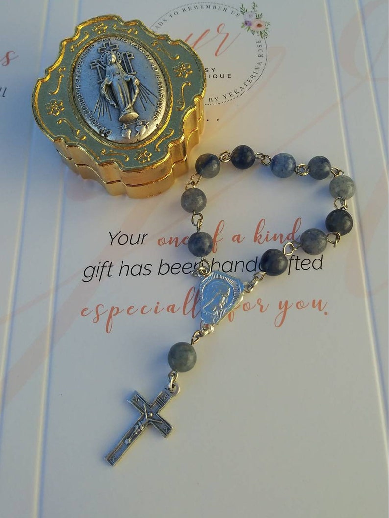 Baptism Gift. Rosary Chaplet and Case. Rosary With Keepsake Etsy