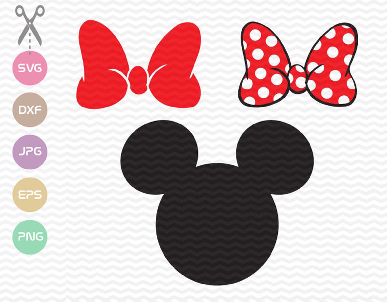 Minnie Mouse Bow SVG, Minnie Mouse SVG, Red Bow, Minnie Mouse Head, instant...