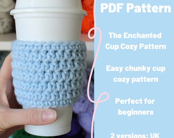 PDF Crochet Pattern Cup Cozy Easy Crochet Pattern For Beginner Crochet Pattern PDF Printable Crochet Cup Cozy Pattern For Bulky Chunky Yarn