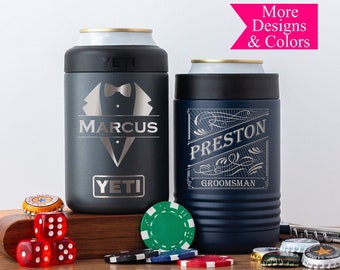 Personalized Can Cooler Groomsman Proposal - Father of the Bride Gift - Best Man Proposal - Engraved Custom YETI® Colster or Polar Camel