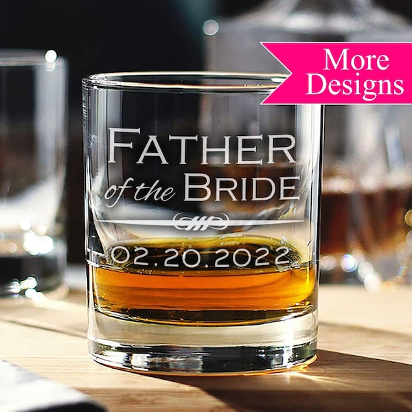 Personalized Whiskey Glass, Custom Wedding Glass, Groomsman Gift, Engraved Best Man Glass, Gift For Him, Father of the Bride Groom