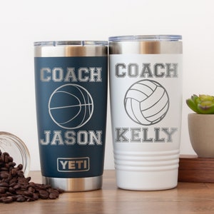 Personalized Coach Yeti® Tumbler, 20 OZ Tumbler, Basketball Coach Mug, Stainless Steel Mug, Coach Appreciation Gift, Polar Camel Tumbler