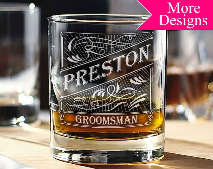 Whiskey Glasses Custom Whiskey Glass Personalized Gift Etsy