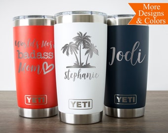 Personalized Travel Tumbler, Yeti® Mug, Bridesmaid Proposal Gift, Bridal Party Gift, Gift for Mom, Maid of Honor, Vacation Mug