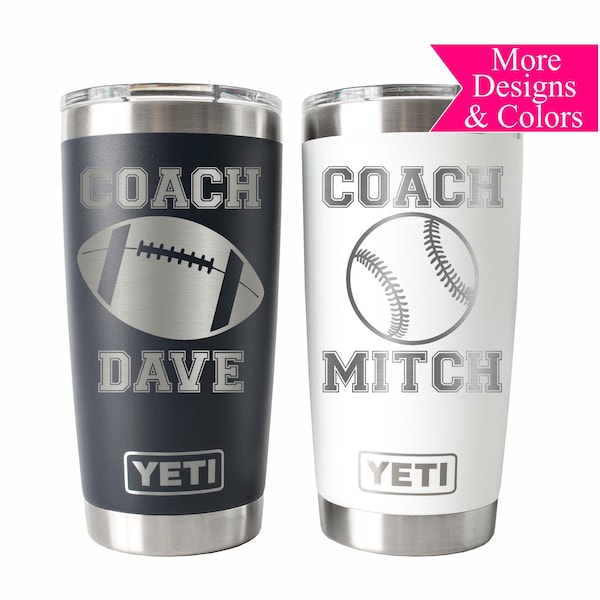 Personalized Coach Yeti® Tumbler, 20 OZ Tumbler, Baseball Coach Mug, Stainless Steel Mug, Coach Appreciation Gift, Polar Camel Tumbler