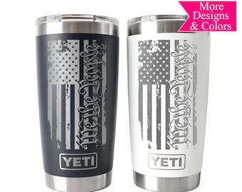 Personalized American Flag Yeti Tumbler, Patriotic Gift