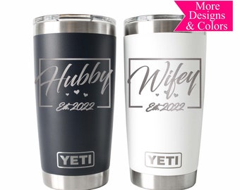 Wedding Gift 20 Oz Yeti Bride and Groom Tumbler Set, Monogrammed,  Personalized, Rambler, Engraved 