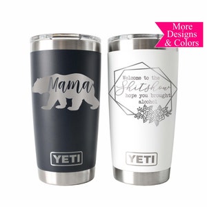 Laser Engraved YETI® or Polar Camel Tumbler with Flowering Vine Wrap-A