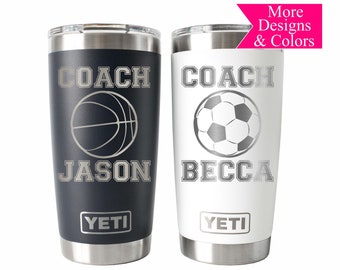 Personalized Coach Yeti® Tumbler, 20 OZ Tumbler, Basketball Coach Mug, Stainless Steel Mug, Coach Appreciation Gift, Polar Camel Tumbler