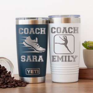 Personalized Coach Yeti® Tumbler, 20 OZ Tumbler, Basketball Coach Mug, Stainless Steel Mug, Vollyball Coach Appreciation Gift, Polar Camel