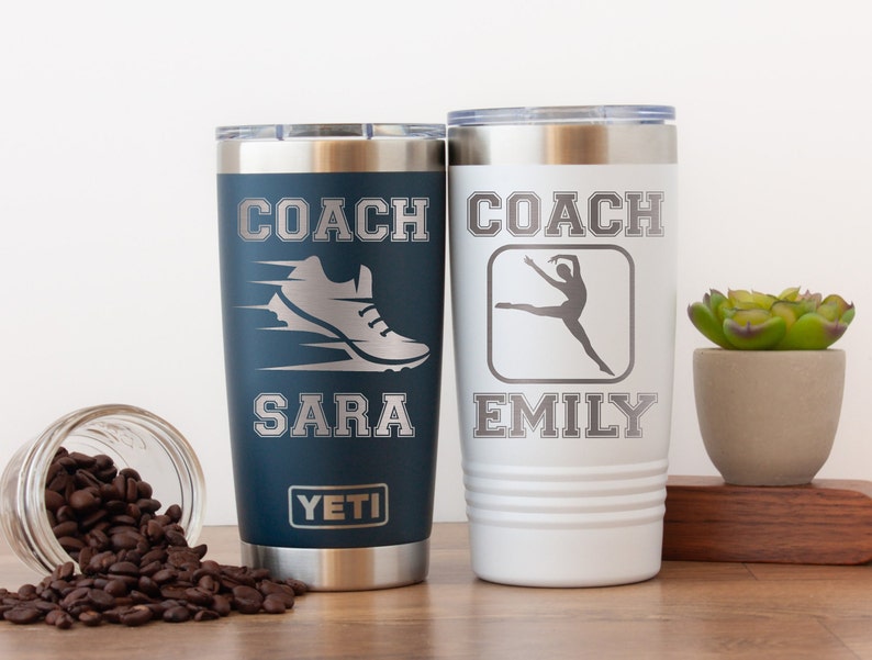 Personalized Coach Yeti® Tumbler, 20 OZ Tumbler, Basketball Coach Mug, Stainless Steel Mug, Vollyball Coach Appreciation Gift, Polar Camel