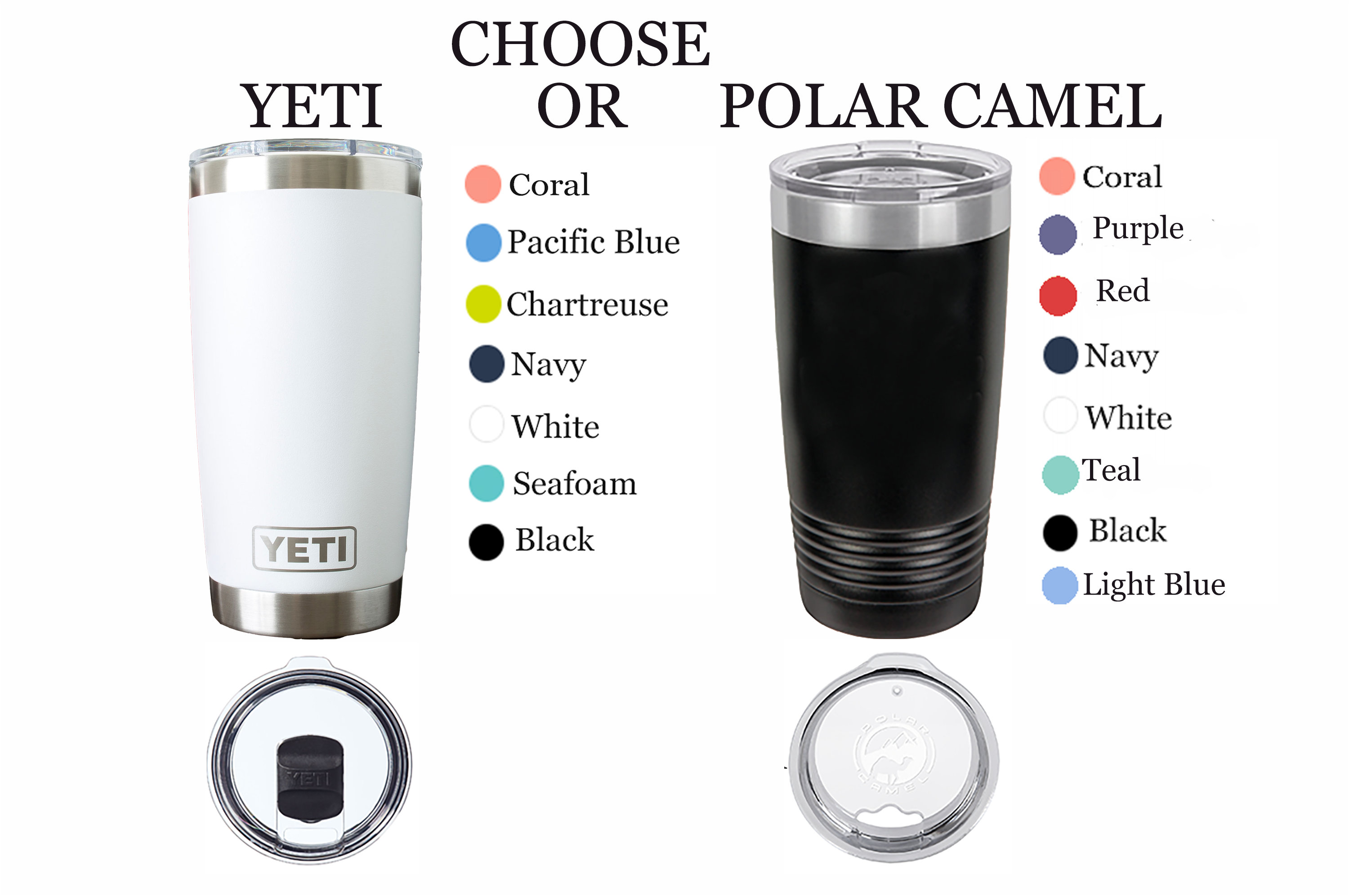 REAL YETI 24 Oz. Laser Engraved Coral Stainless Steel Yeti Rambler Mug  Personalized Vacuum Insulated YETI 