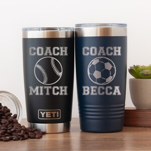 Personalized Coach Yeti® Tumbler, 20 OZ Tumbler, Basketball Coach Mug, Stainless Steel Mug, Vollyball Coach Appreciation Gift, Polar Camel