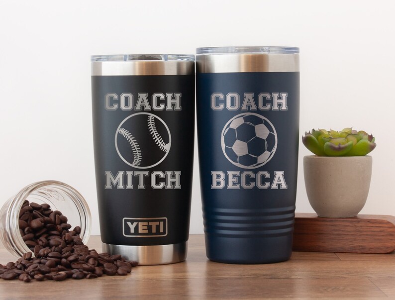 Personalized Coach Yeti® Tumbler, 20 OZ Tumbler, Basketball Coach Mug, Stainless Steel Mug, Vollyball Coach Appreciation Gift, Polar Camel