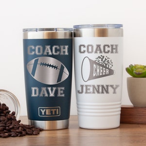 Personalized Coach Yeti® Tumbler, 20 OZ Tumbler, Basketball Coach Mug, Stainless Steel Mug, Vollyball Coach Appreciation Gift, Polar Camel