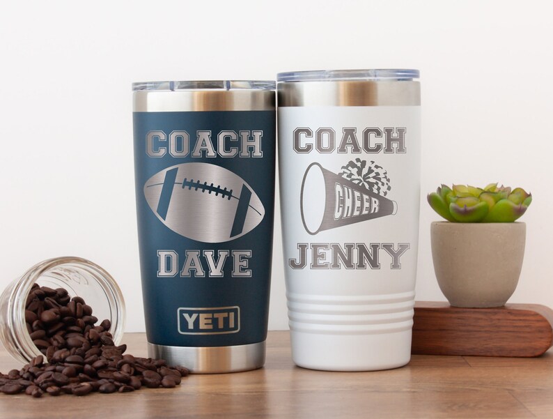 Personalized Coach Yeti® Tumbler, 20 OZ Tumbler, Basketball Coach Mug, Stainless Steel Mug, Vollyball Coach Appreciation Gift, Polar Camel