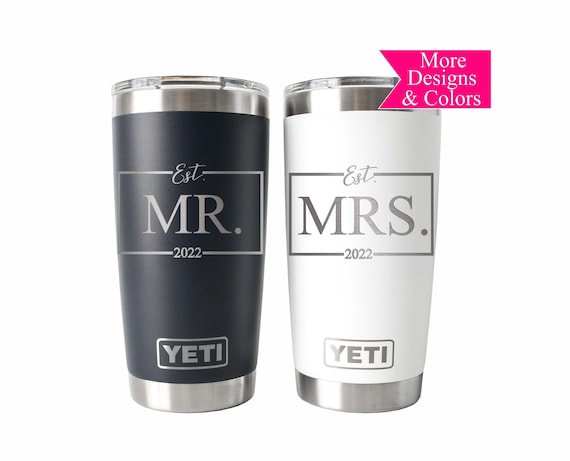 Personalized Mr & Mrs Tumbler, Bride and Groom Gift, YETI® or Polar Camel