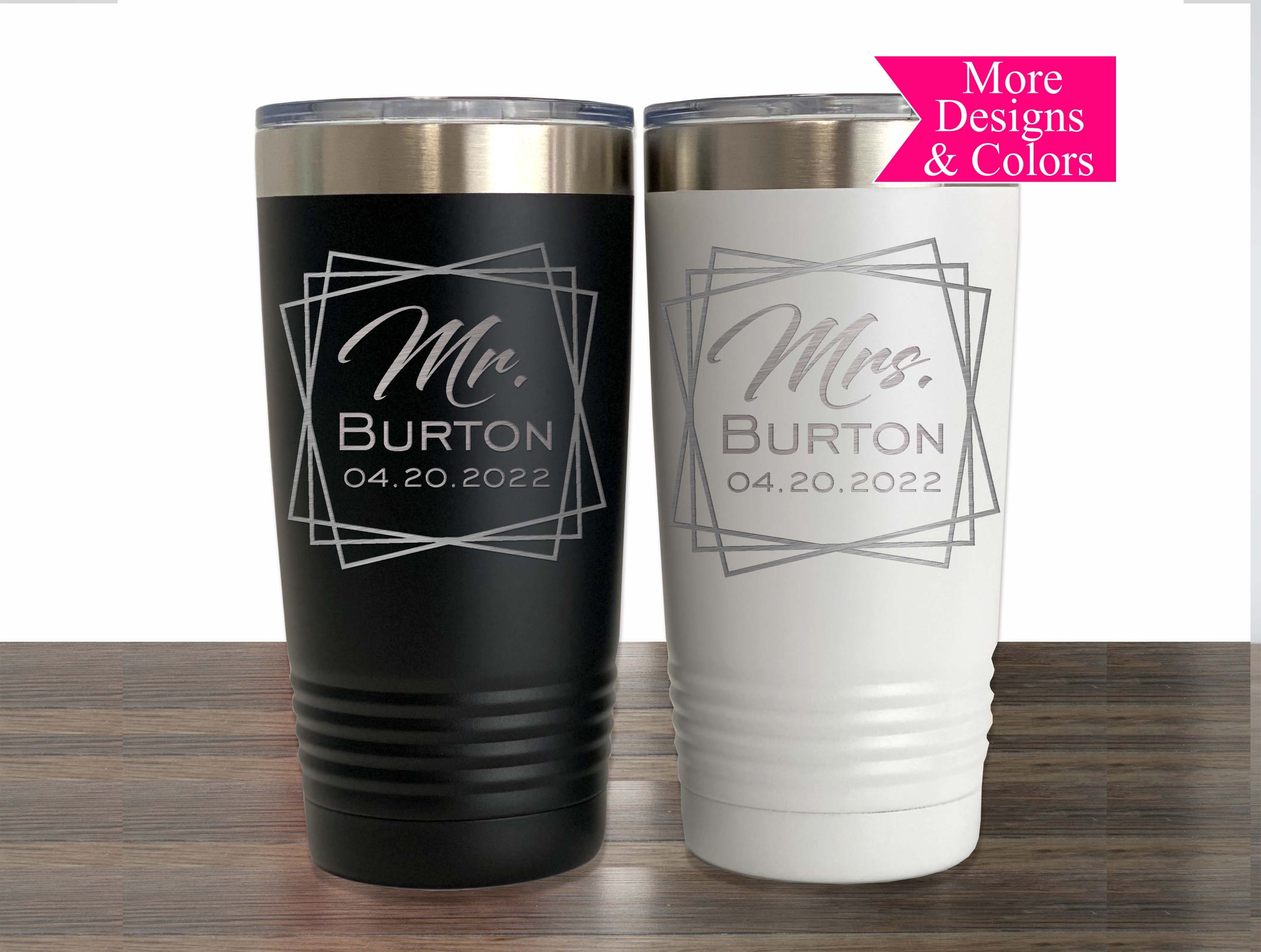 Bride and Groom Personalized Yeti® or Polar Tumbler, Mr and Mrs Person –  NorthBeachArt