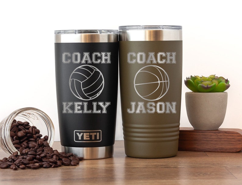 Personalized Coach Yeti® Tumbler, 20 OZ Tumbler, Basketball Coach Mug, Stainless Steel Mug, Vollyball Coach Appreciation Gift, Polar Camel