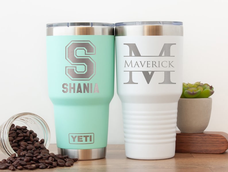 Personalized Custom Engraved Yeti® Tumbler, 30oz Tumbler, Custom Gift for Her, Stainless Steel Insulated Mug, Gift for Him, Polar Camel