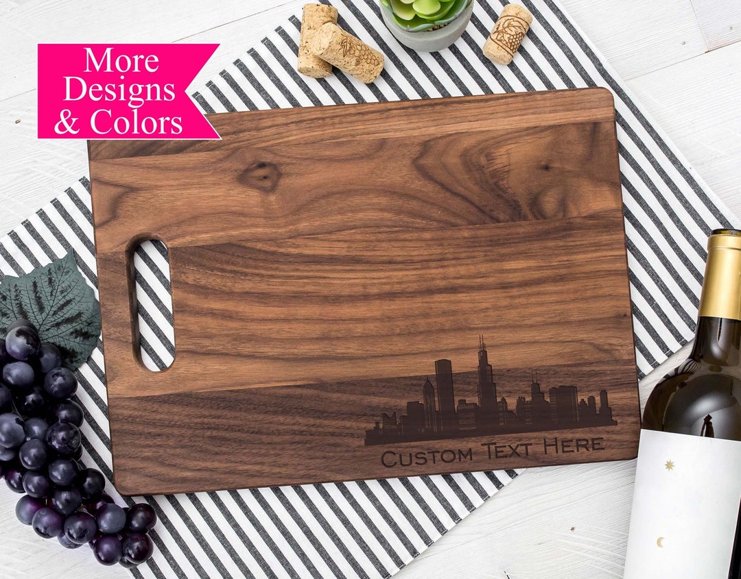 Personalized Cutting Board City Skyline Cutting Board Etsy