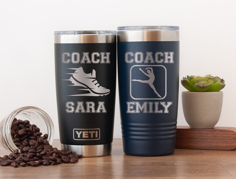 Personalized Coach Yeti® Tumbler, 20 OZ Tumbler, Basketball Coach Mug, Stainless Steel Mug, Vollyball Coach Appreciation Gift, Polar Camel
