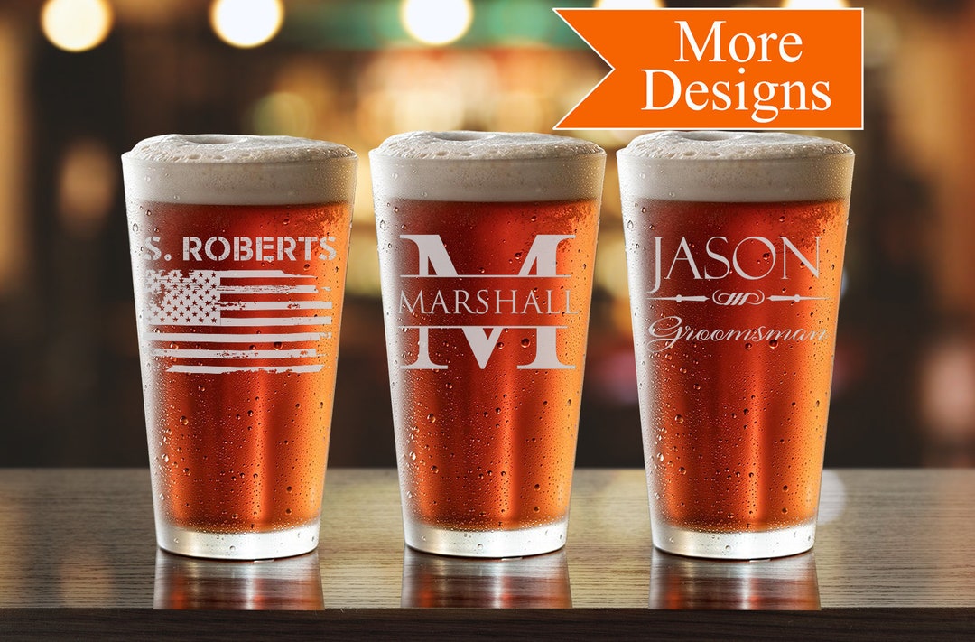 Personalized Beer Glass, Personalized Pilsner Glass, Groomsmen Gift ...