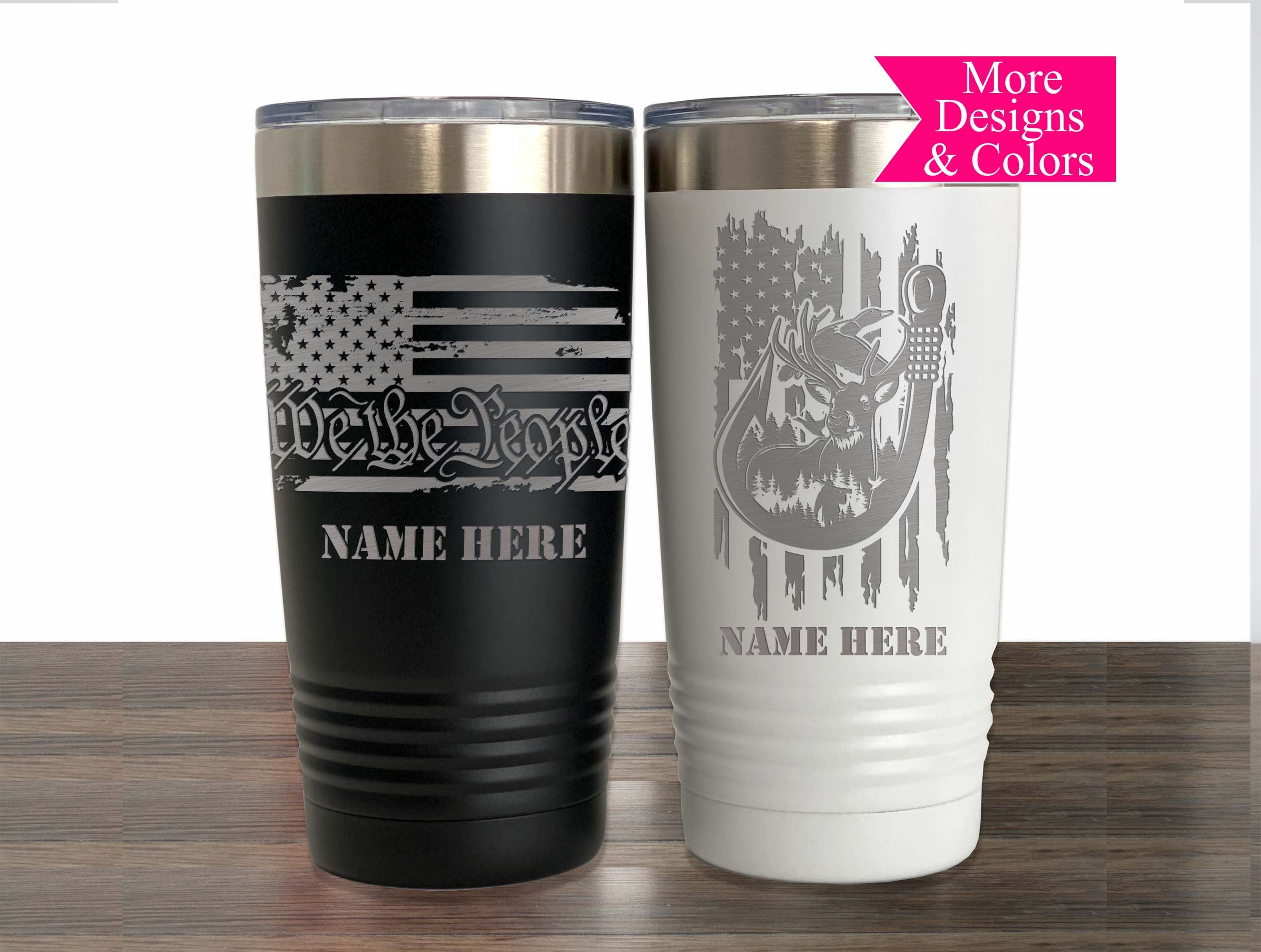 American Flag Patriotic Coffee Tumbler for Men 20 oz Vacuum Insulated  Stainless Steel Travel Mug Gifts 