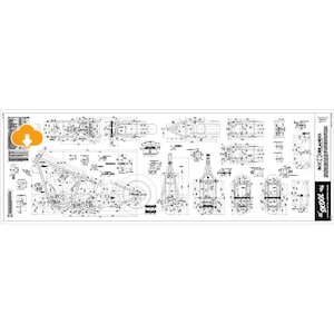 ol&#39; skool SOFTAIL / Custom Chopper Motorcycle Softail Frame, Blueprint, Plan - ol&#39; skool Design - DIGITAL DOWNLOAD
