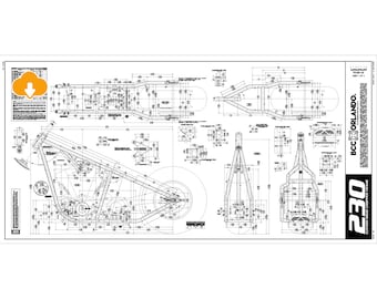 230 RIGID / Custom Chopper Motorcycle Rigid Frame Blueprints, Plan - 230 Series Tire - DIGITAL DOWNLOAD