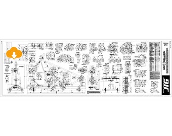 JIG SOFTAIL / Professional Custom Chopper Motorcycle Softail Frame Welding Jig Blueprints, Plan - DIGITAL download