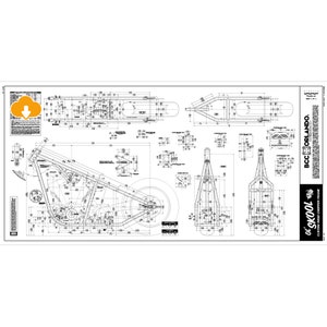 ol&#39; skool RIGID / Custom Chopper Motorcycle Rigid Frame Blueprints, Plan - ol skool - DIGITAL DOWNLOAD