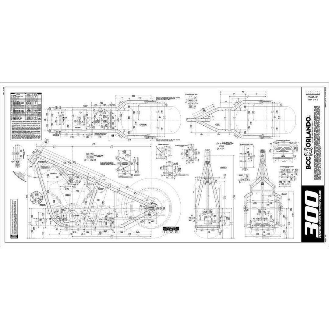 RIGID / Custom Chopper Motorcycle Rigid Frame Blueprint Plan - Etsy
