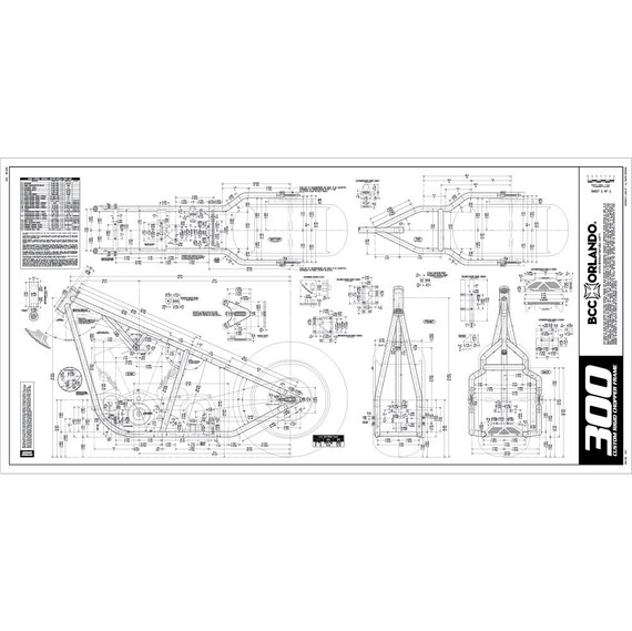 Custom Chopper Rigid Frame Blueprints 300 Series Tire Etsy